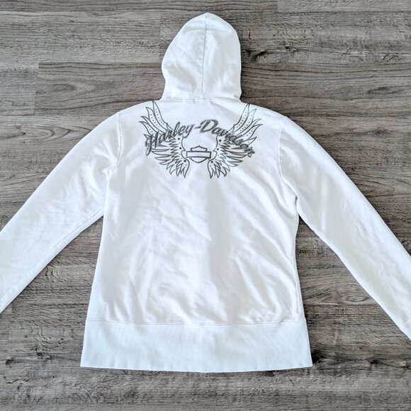 Harley Davidson Full Zip Rhinestone Hoodie - Women's Large - L - Picture 4 of 4